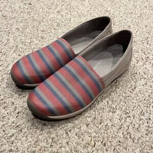 Dansko Harriet Slip On Shoes Sz EU 42 US 11.5 Red Blue Stripe Casual Comfort